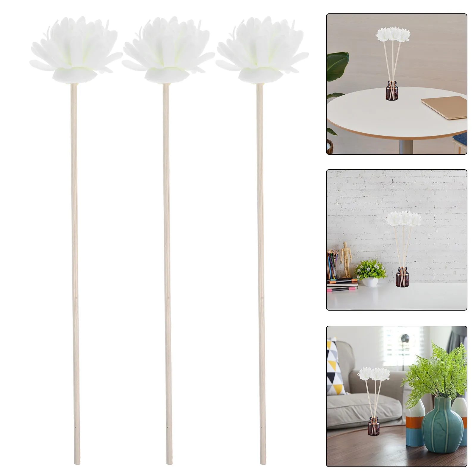 

6Pcs Chrysanthemum-Shaped Diffuser Sticks Replaceable Aromatherapy Sticks for Essential Oil Bottles Decorative Fragrance