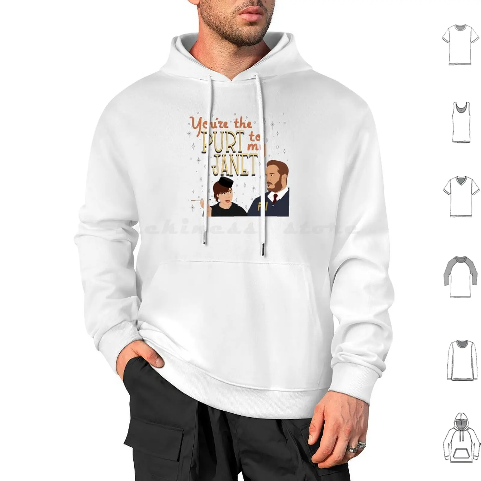 Burt y Janet Snakehole Love Note Parques y Rec Cultura Pop sudaderas con capucha de manga larga Bert April Ludgate Love Note Janet