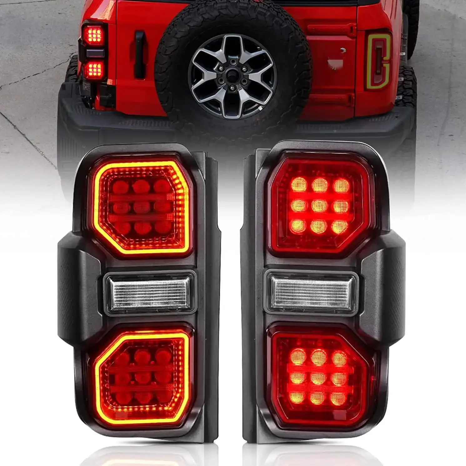 Gobison New Design New Products Explosion Tail Light for 2021 Ford Bronco Raptor Car Accessories Tail Lamp