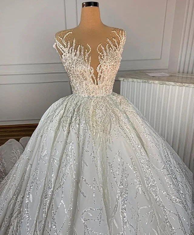 Classic Wedding Dress Illusion Back Tulle Floor Length Applique Lace Sweetheart Gown Custom Made Bridal Dresses Vestido De Novia