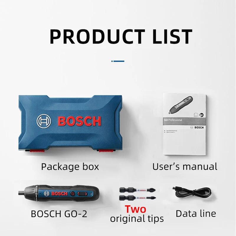 Original Bosch GO 2 Smart Screwdriver Mini Cordless 3.6V Home/Industrial/Technician Use Press Type Electic Screw