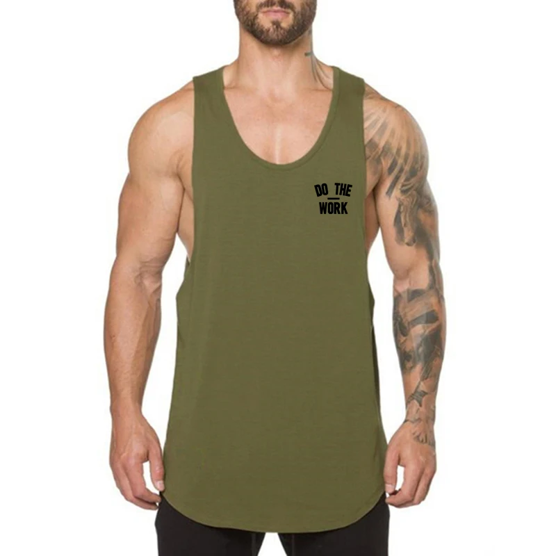 

Wide Shoulder Vest Men's Round Neck Sports Cotton Sleeveless T-shirt Fitness Home Wear