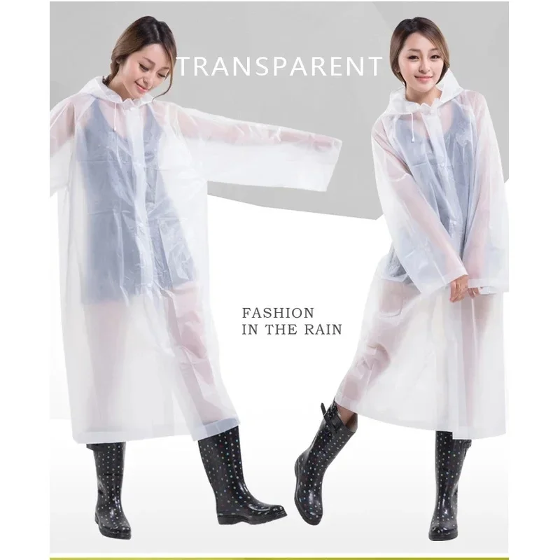 1pc Hooded Rain Coat Women Men Impermeable Thickened Waterproof Tourism Outdoor Hiking Rain Poncho Outdoor Products