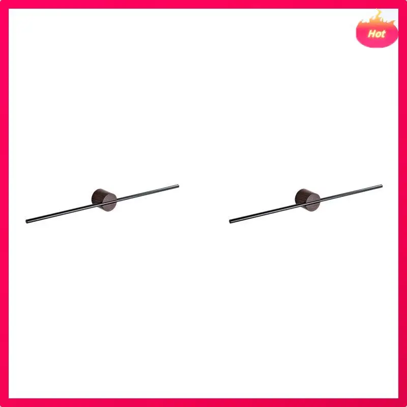 

ABYP 2X Minimalist Walnut Towel Rack Bathroom Towel Holder Sliding Single Pole No Hole Bathroom Solid Wood Bracket 50Cm