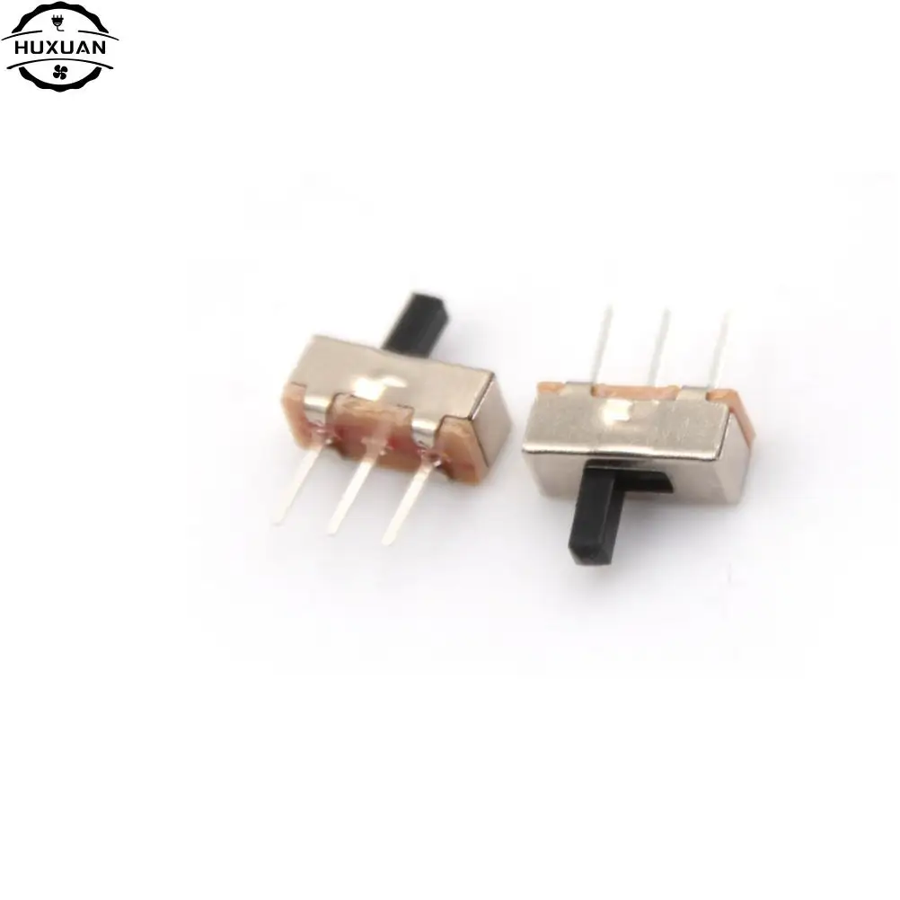 10/30pcsinterruptor On-Off Mini Slide Switch SS12D00 SS12D00G3 3pin 1P2T 2 Position High Quality Toggle Switch Handle Length:4MM