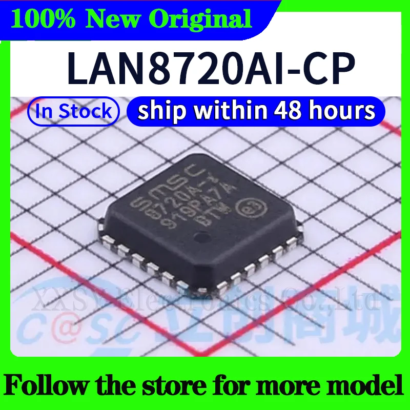 LAN8700IC-AEZG  LAN8700C-AEZG  LAN8710AI-EZK  LAN8710A-EZC  LAN8720A-CP  LAN8720AI-CP  In stock 48 hours ship