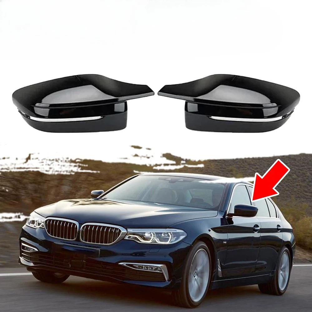 

For BMW 3 Series G30 G20 G11 G12 G15 2019-2022 51167422719 51167422720 1 Pair Bright Black Side Wing Rearview Mirror Cover Caps