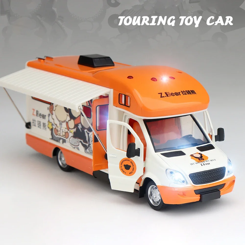 

1:32 Luxury Motorhome Recreational Vehicle RV Trailer Caravan Alloy Metal Diecast Car Model Babys Toys Collection Gift