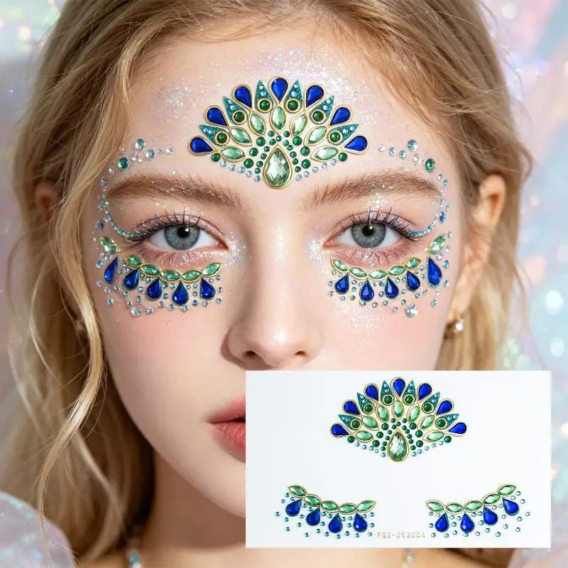Butterfly Rhinestone Face Gem Stickers Self Adhesive Shiny Design For Rave Festival Carnival Party Makeup
