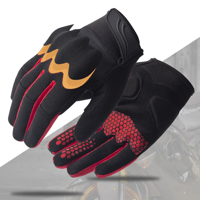 

Full Finger Outdoor Touchscreen Labor Safety Gloves Racing Motorcycle Gloves Stylishly Decorated Antiskid Wearable Gloves