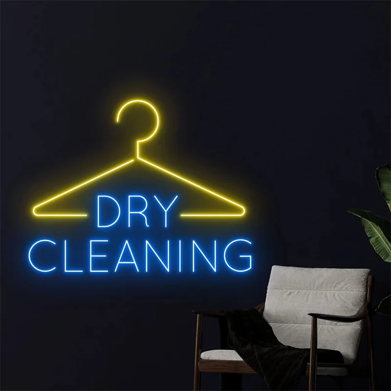 

Dry Cleaning Neon Sign Led Sign, Wardrobe Hanger Neon Sign, Laundry Led Light, Clothing Neon Light, Fashion Room Wall Decor