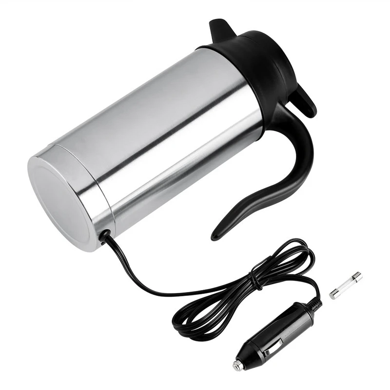 Portable Car Electric Kettle Travel Car Cigarette Lighter DC24V Hot Water Kettle Fast Boiling For Tea Coffee 750Ml Auto Shut Off