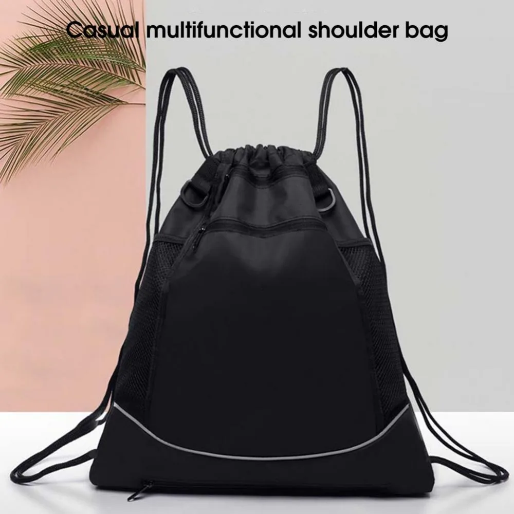 Esportes ao ar livre basquete viajar ginásio yoga vôlei malha bolsa com cordão mochila saco esporte bola saco de armazenamento mochila