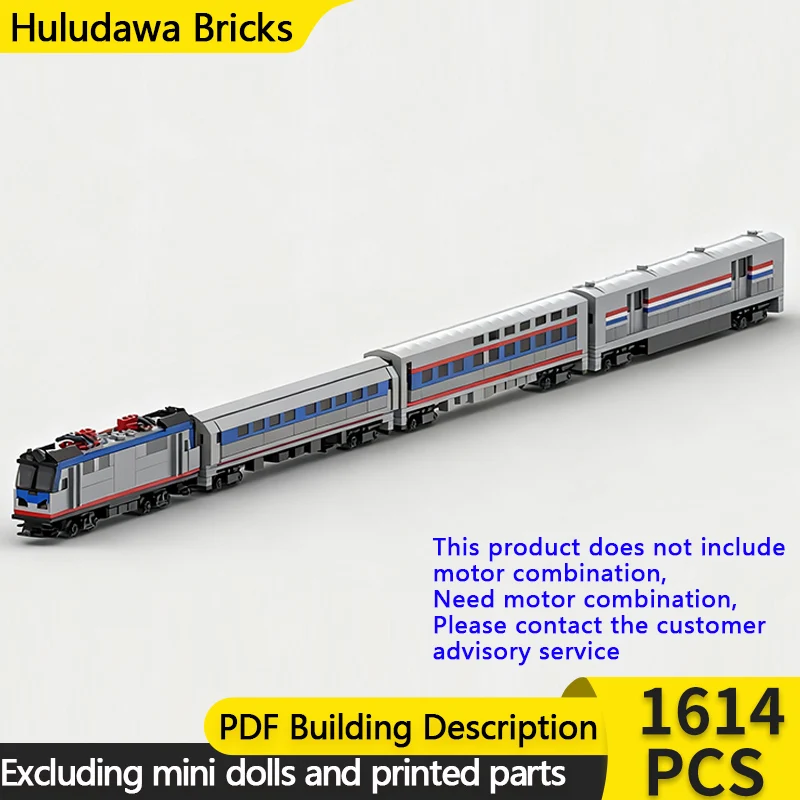 

City Car Model MOC Building Bricks American Passenger Express Train Modular Technology Gifts Holiday Assemble Children Toys Suit