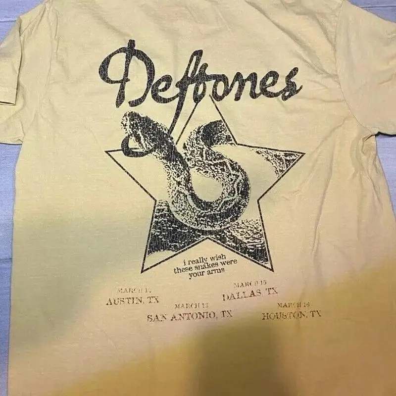 

РАСПРОДАЖА 30 Deftones Texas Эксклюзивная двусторонняя футболка Tour 2025 Перепечатанный