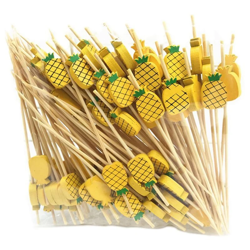 

100Pcs Disposable Bamboo Picks Food Fruit Cocktail Toothpicks Handmade Toothpicks Picnic Supplies Decoration