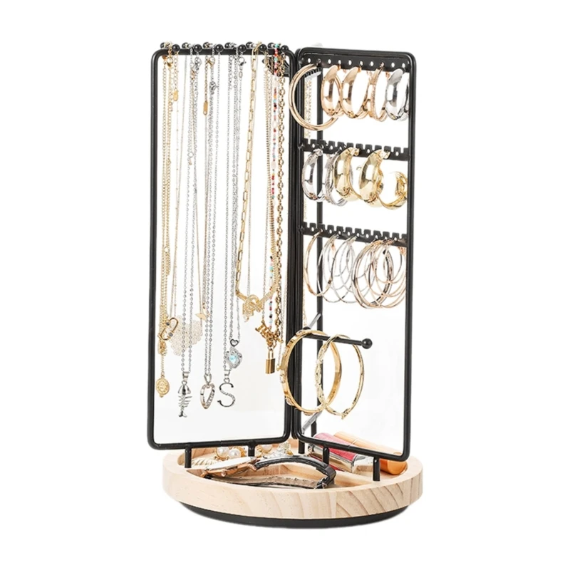 Elegant Rotating Jewelry Stand Adjustable Necklace and Bracelet Display Rack