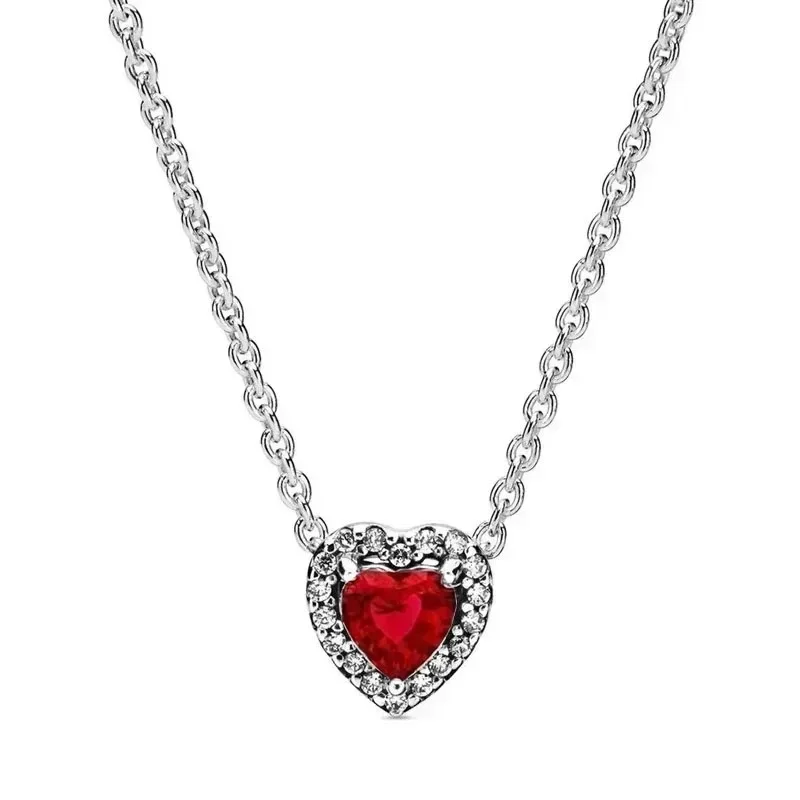 925 sterling silver women's high-quality fashionable heart-shaped necklace suitable for design original  pendant DIY gift