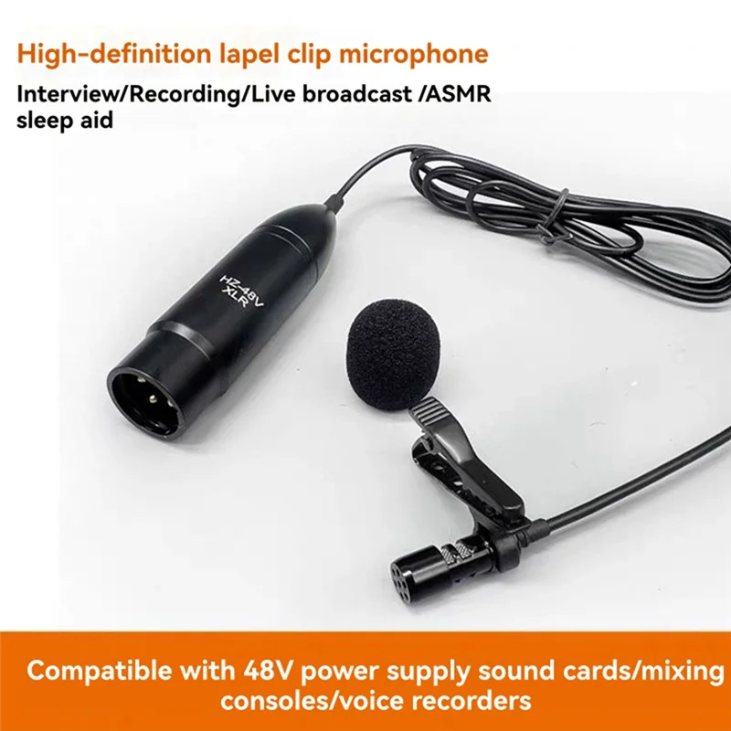 A99E-48V HD Проводной петличный живой мини-микрофон 3-контактный разъем XLR для записи устройства для записи звуковой карты, прямая трансляция