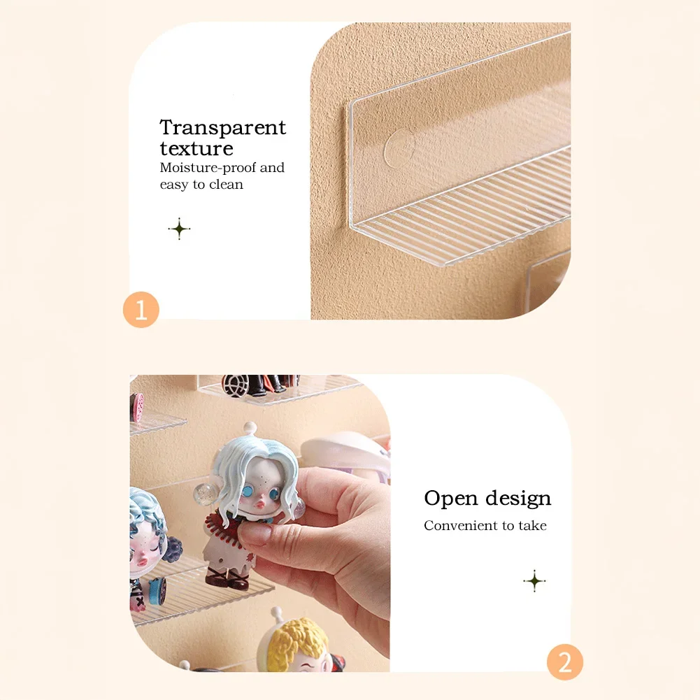 10/15 centimetri Acrilico Trasparente Mensola Galleggiante Autoadesiva Mensola di Stoccaggio Decorazione Della Parete Giocattoli Scaffale Bagno Dispenser di Sapone supporto