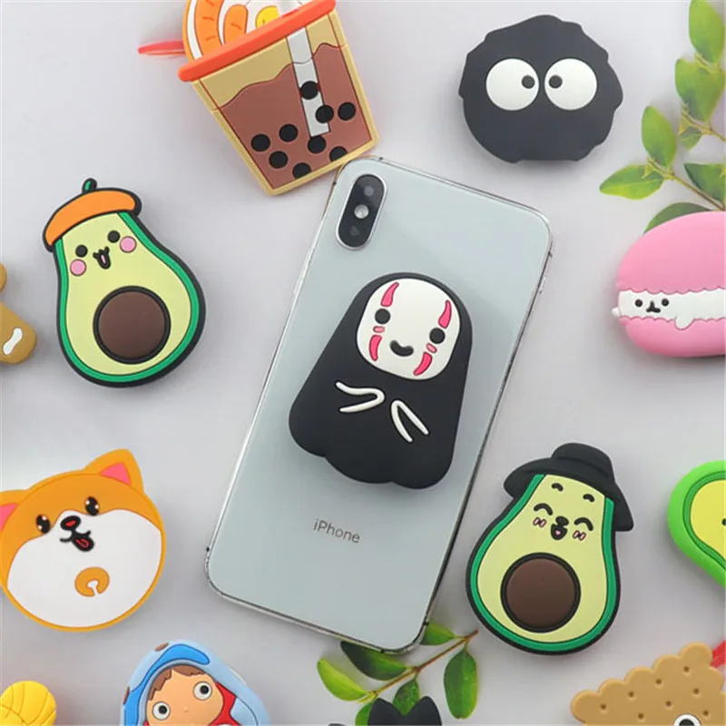 Universal Cartoon Cute Avocado Stand Phone Holder Mobile Phone Stand Socket Mobile Phone Accessories Expanding Stand Phone Girp