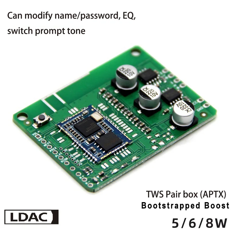 APP Changes EQ Name and Password Lossless LDAC BT 5.1 Qualcomm QCC5125 Amplifier with TWS Boost 5/6/8W