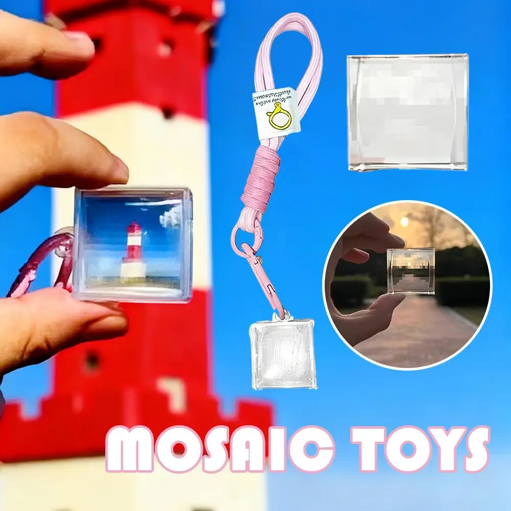 Pixel mosaïque filtre lentille rétro effet de jeu téléphone caméra fixation porte-clés Portable haute clarté matériau Transparent