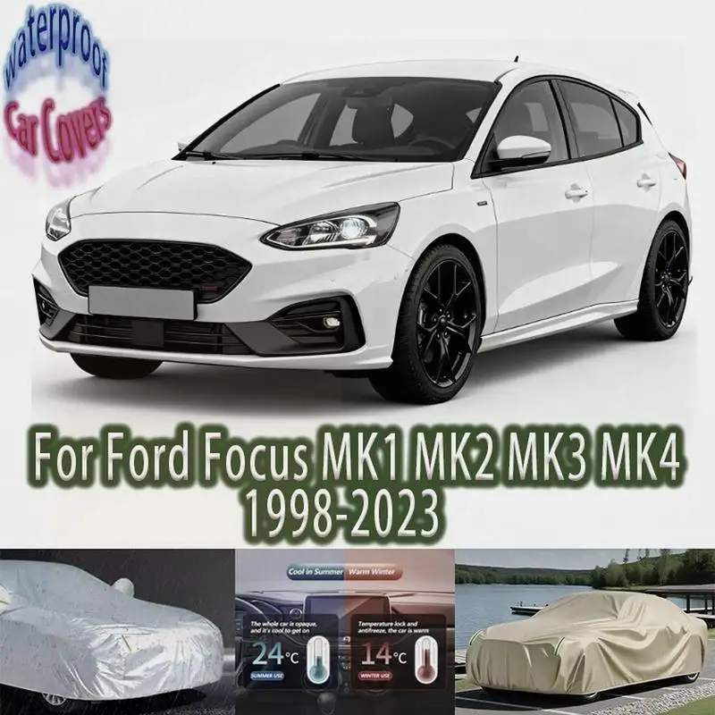 

Наружная защита, водонепроницаемый полный для Ford Focus MK1 MK2 MK3 MK4, пылезащитный солнцезащитный козырек, аксессуары, автомобильные чехлы