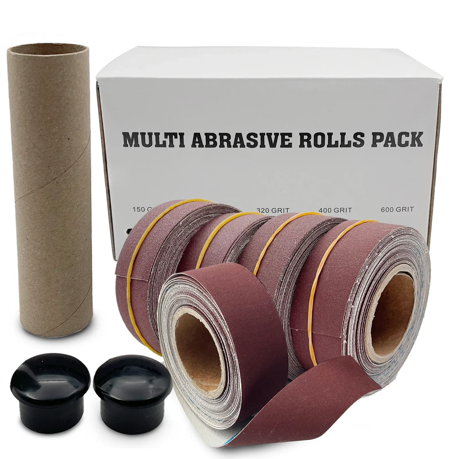 5 Roll Grits Sandpaper Dry Grinding Emery Sanding Belt Drawable Abrasive Paper Pack with Dispenser   Cloth