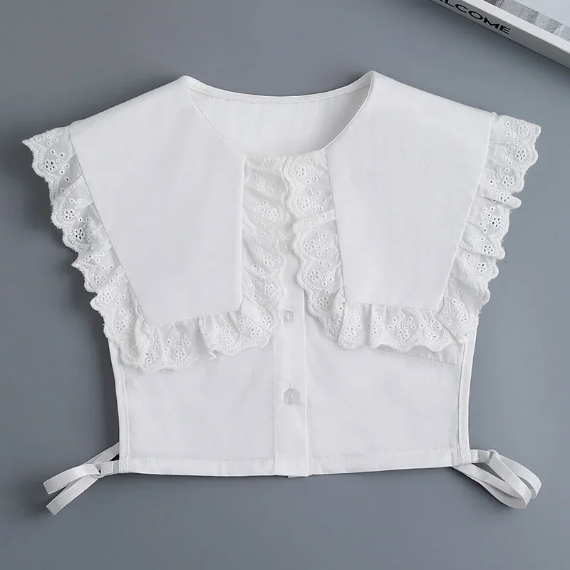 

Big Lace Lapel Fake Collar Vintage Detachable Shirt False Collar for Women Blouse Sweater Lapel Top Clothing Accessories