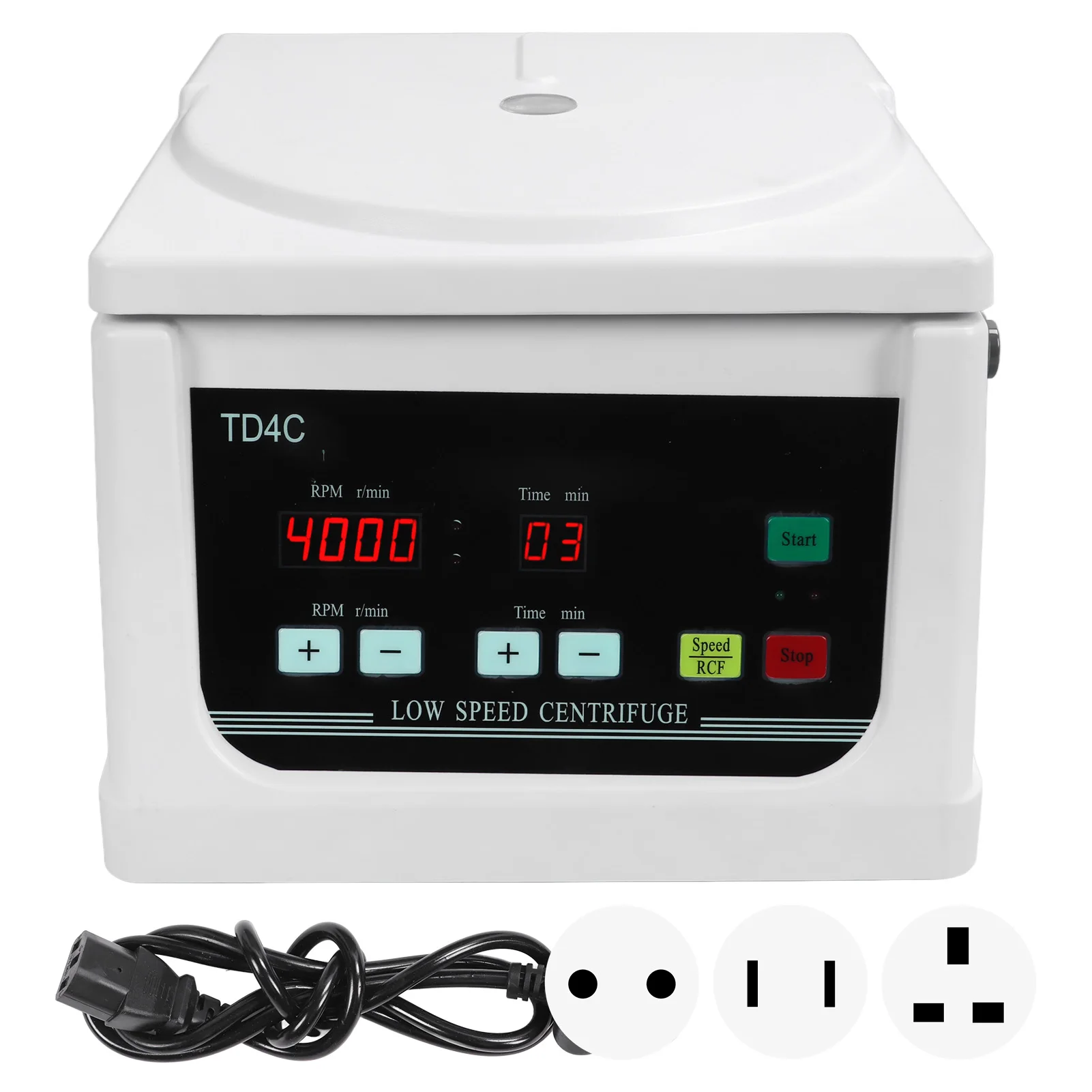 

TD4C Benchtop Centrifuge 4000r/min 12x15ml Rotor 2200xg Centrifugal Force Low Speed LCD Display Centrifuge with Timer
