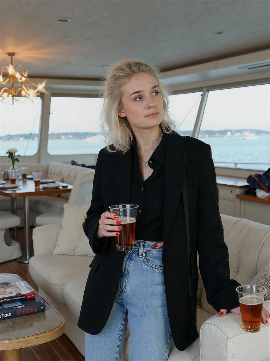 

Classic Women'S Suit Modern Garment Removable Woman Tying Look Fahison Fat Special Charming Tender Personality Slanted-Breasted