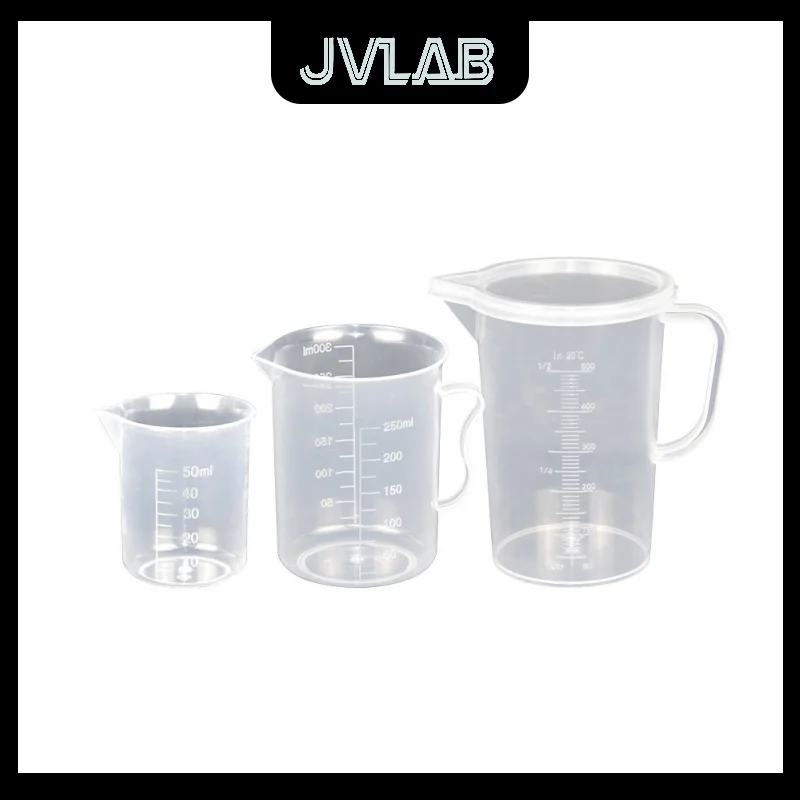 

Plastic Beaker Handle PP Chemical-Resistant Spout Thickened Graduated Measuring Cup Lab 50ml-5000ml JVLAB