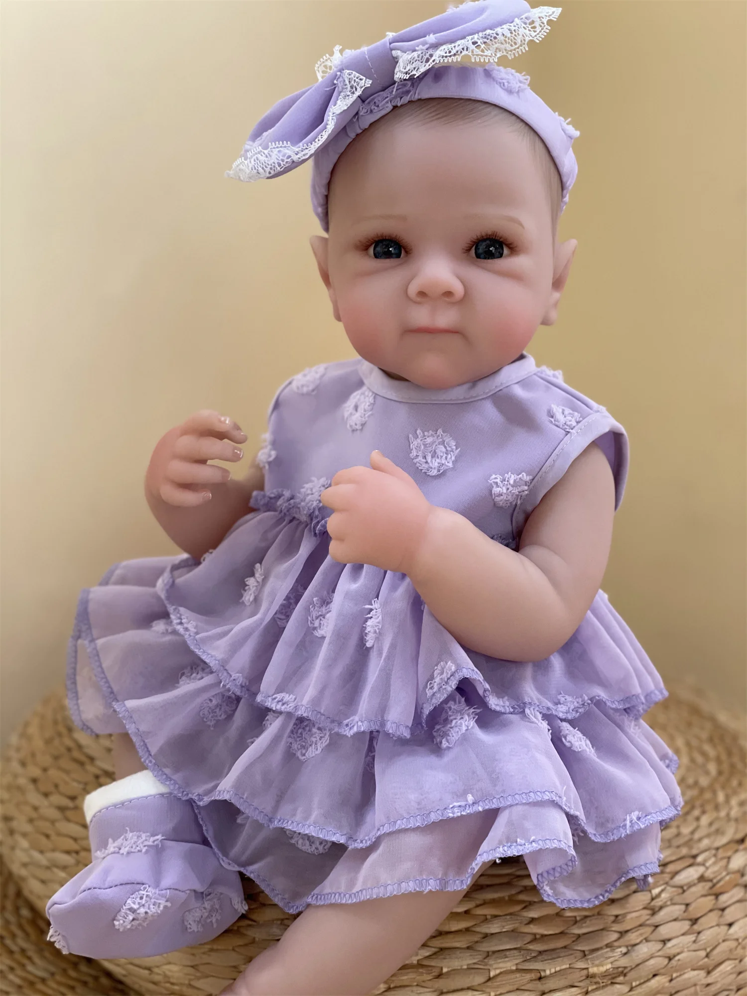 18-20Inch Washable Bettie Bebe Reborn Girl With Painted Hair Full Body Vinyl 3D Painted Skin Visible Veins Newbonr Baby Doll