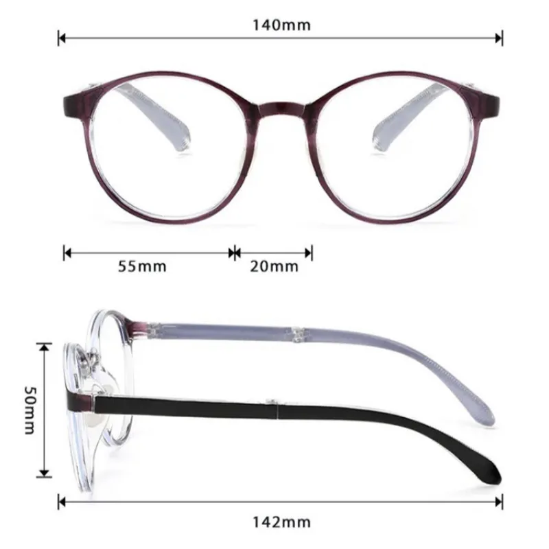 Gafas de lectura plegables HD para personas mayores, gafas para presbicia ultraligeras antiluz azul, cómodas, portátiles y duraderas, para leer