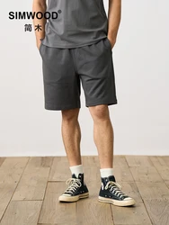 Simwood-oversize jogger shorts, tecido casual, cintura elástica, correndo, correndo, verão, novo, 390gsm