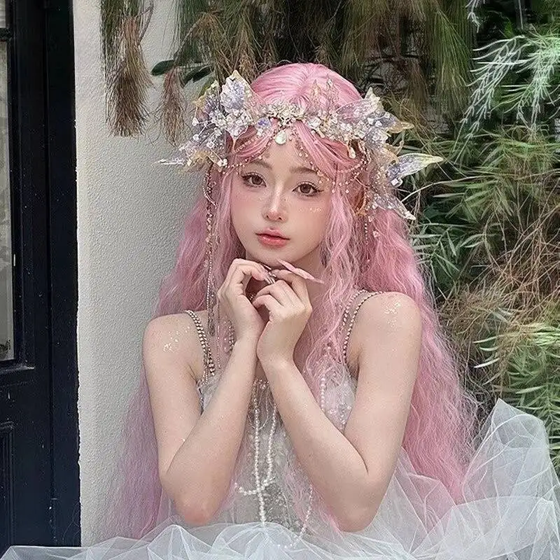 Chinese Wedding Liquid Flower Crystal Mermaid Princess Crown Hair Accessories Hanfu Head Accessories Purple Crystal Headdress