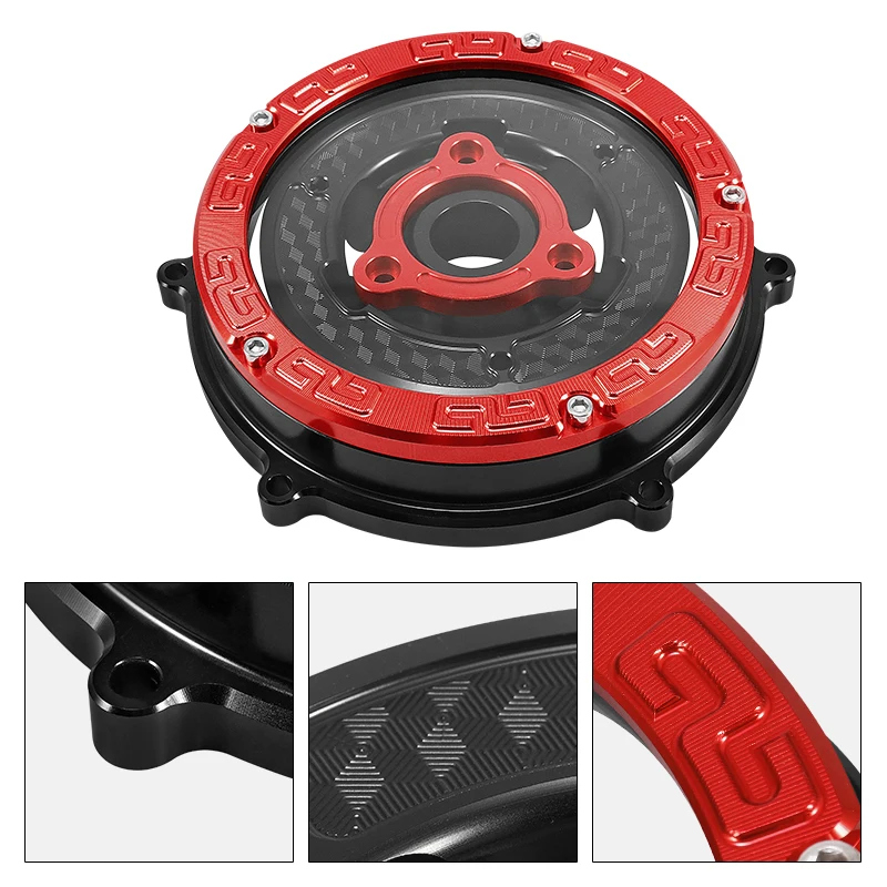 

For DUCATI Panigale V4 2019-2021 V4S 19-21 Motorcycle Clutch Transparent Engine Side Protection Cover Refitted Aluminum