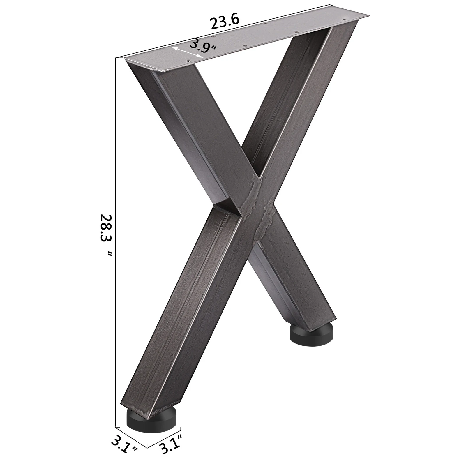 VEVOR Patas de Mesa, 720 X 600 mm Mesa de Comedor de Metal en Forma de X Escritorio Negro, Conjunto de 2 Patas de Mesa de Acero de Calidad, Patas para Muebles Tienda de Café Bar de Oficina en Casa