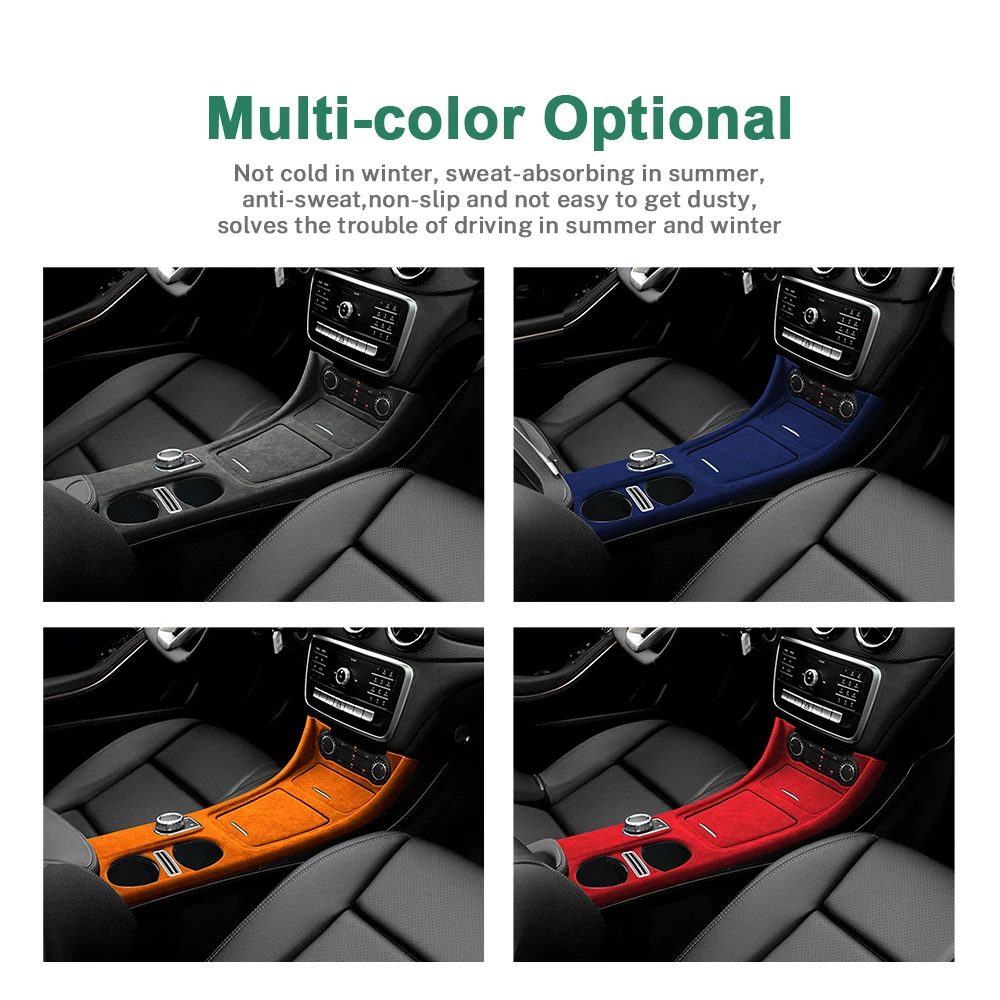 Italy Super Suede  Car Center Console Gear Shift Panel Trim Cover For Mercedes Benz A Class W176 CLA C177 GLA X156 2013-2018