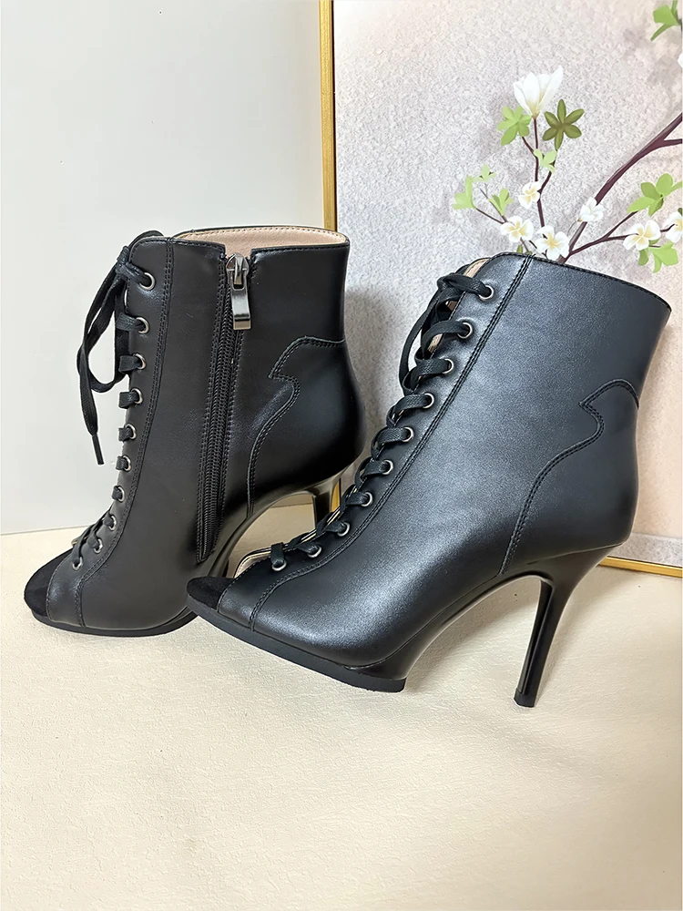 9.5cm & 11cm 플랫폼 댄스 힐 재고 있음 PU 가죽 안정적인 라틴 볼룸 댄스 슈즈 고무 밑창 실내외 댄스 힐