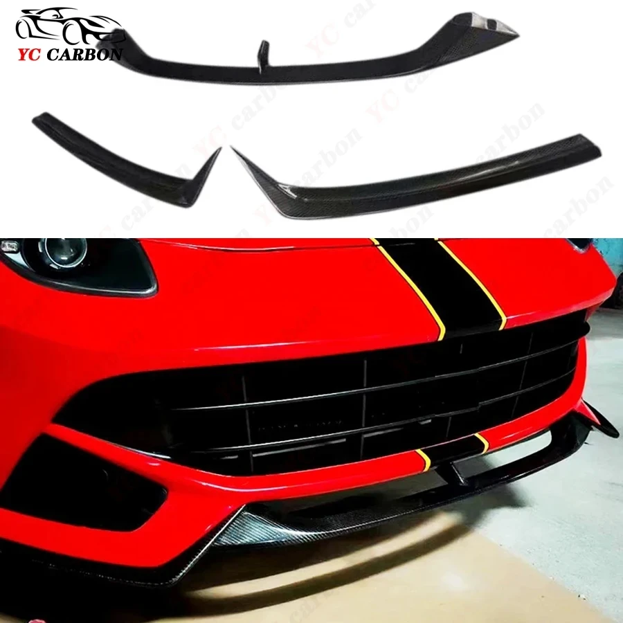 For Ferrari F12 Berlinetta 2013-2017 Carbon Fiber Car Front Bumper Diverter Spoiler Diffuser Front lip chin Body Kit