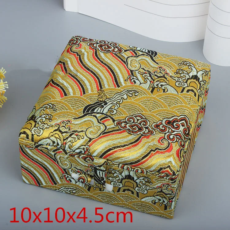 

Деревянные шелковые парчовые шкатулки с хлопковым наполнением для женщин, браслеты, браслеты для хранения, шкатулка для драгоценностей в китайском стиле