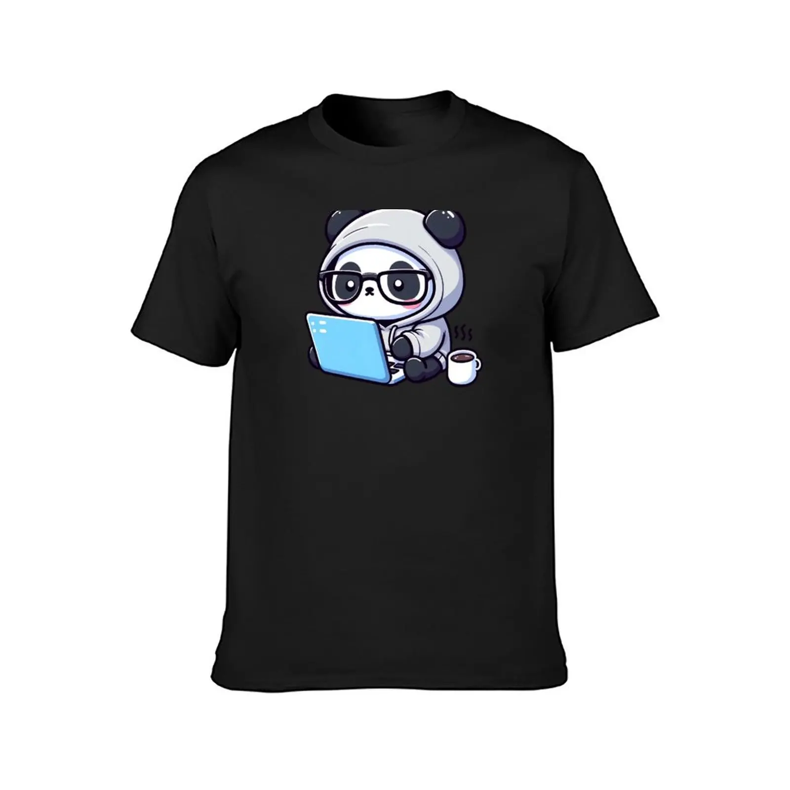 Coder Panda: Coffee and Code T-Shirt summer clothes hippie clothes anime clothes cute for men