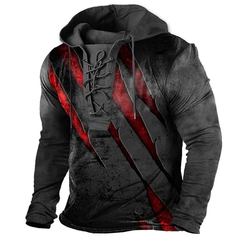 

Spring New Arrival Men's Hooded Lightweight Sweatshirt Fashionable Versatile Casual Non-mainstream Long Sleeve Trendy Retro Top