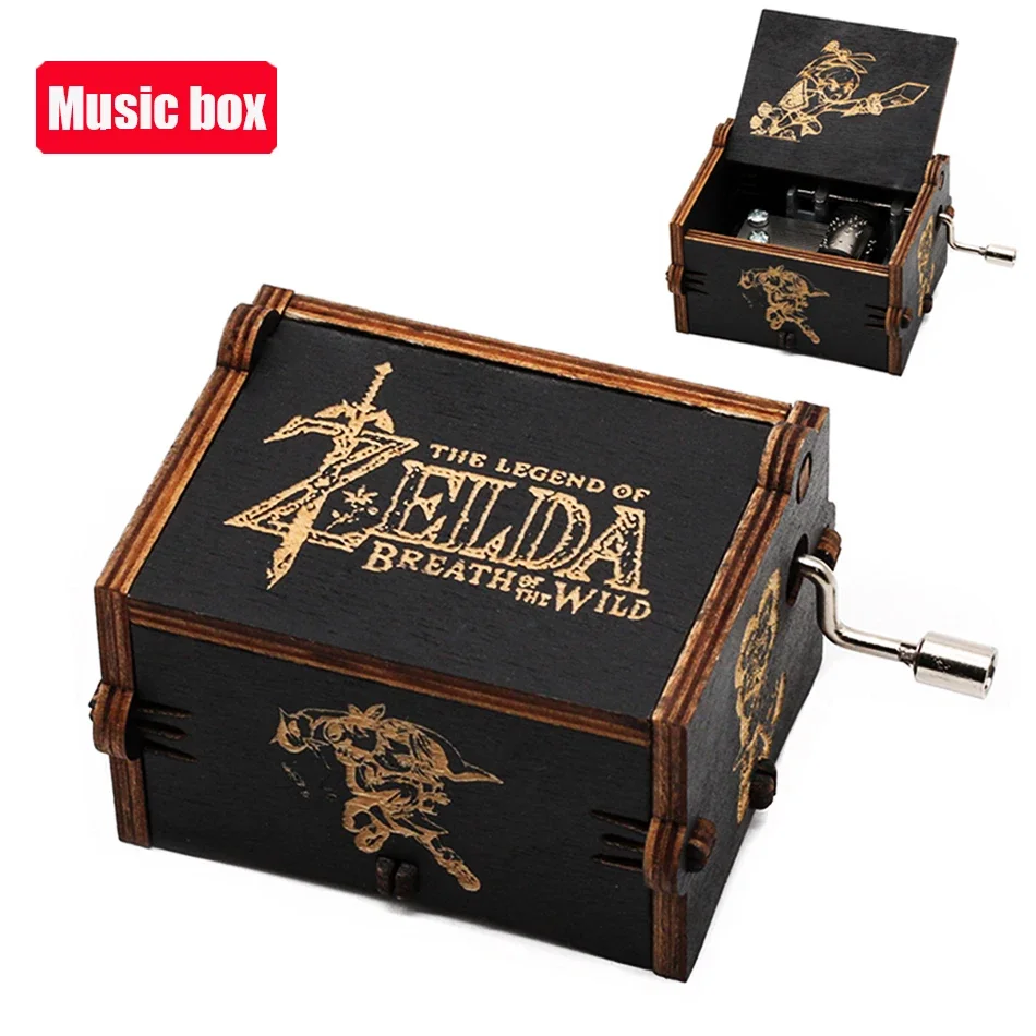 New Anime The Legend of Zelda DIY Creative Wooden Music Box Quality Hand-cranked Music Sky City Collection Hobby Toy Best Gift