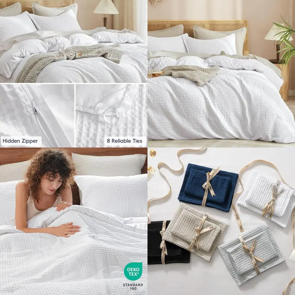 

Комплект пододеяльников Wale Weave Queen Size, No Snagging Ultra Sot Роскошный текстурированный дышащий комфортный чехол или всесезонный 3 шт., Durab