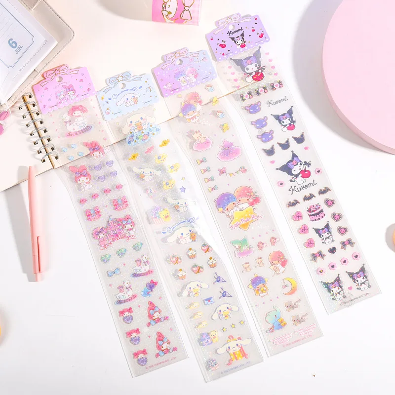 32 pcs/lot Sanrio Creative Kuromi Melody PET Stickers Cute Diary Scrapbooking Label Stationery Sticker gift School Supplies