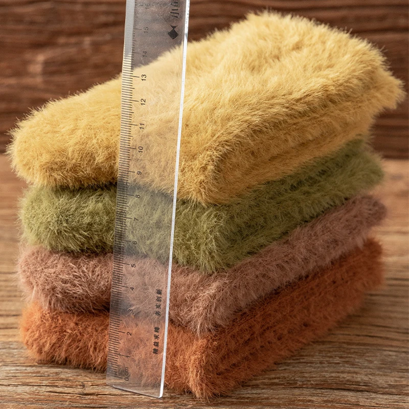 New Winter Warmer Mink Fur Socks Thicken Thermal Wool Cashmere Snow Socks Seamless Coral Velvet Boots Floor Towel Socks