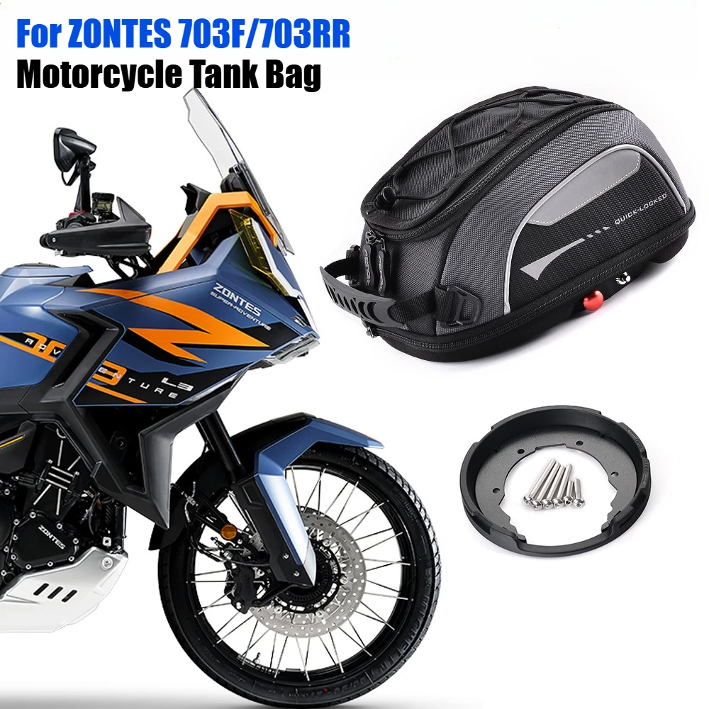 

For ZONTES 703F Adventure 703 F 703RR Motorcycle Tank Bag Racing Travel Luggage Rotation Locked Anti Theft Fuel Carrie Top Case